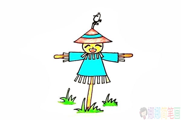 稻草人简笔画,稻草人怎么画-1