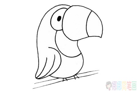鹦鹉简笔画画法步骤-1