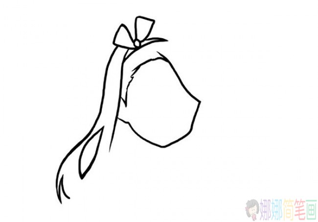 可爱的动漫少女简笔画教程-4