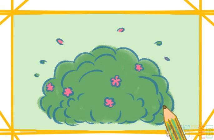 简单好看的草丛简笔画-1
