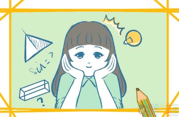小女生人物简笔画步骤图-1
