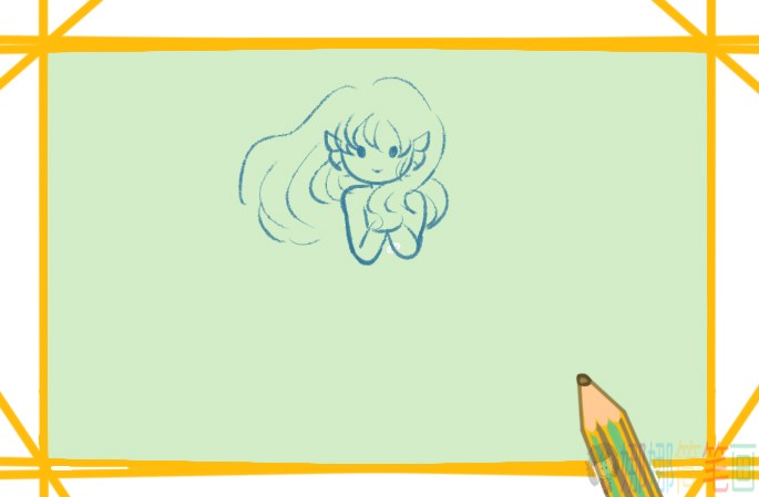美人鱼幼儿简笔画教程-3