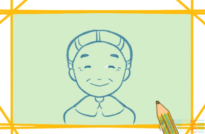 慈祥的老奶奶简笔画-4