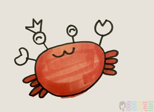 螃蟹的画法简单好看-5