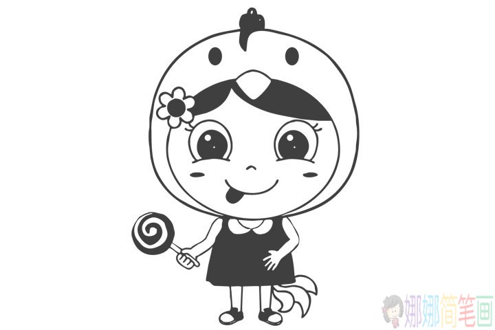 Q版小女孩简笔画图片-2