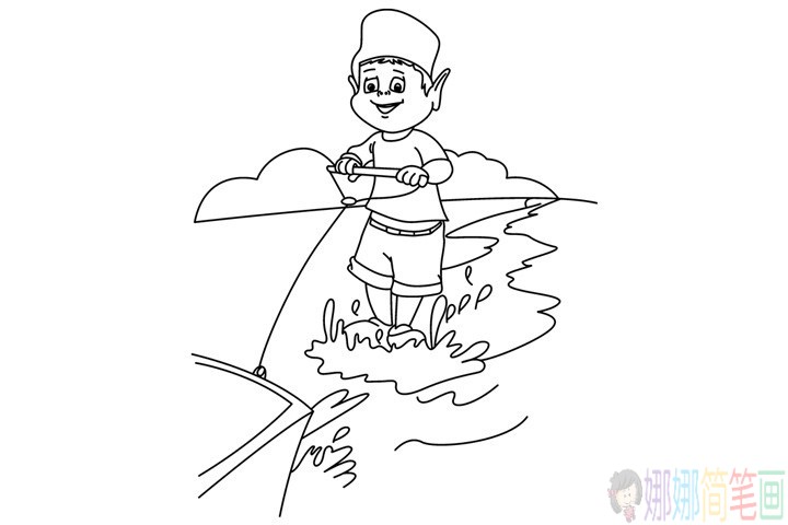 玩耍的男孩子简笔画-4