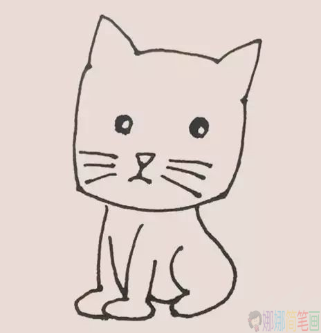 简单可爱的小猫咪简笔画-6