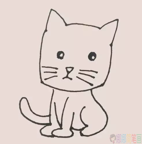 简单可爱的小猫咪简笔画-7