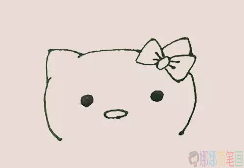 Hello_kitty简笔画,凯蒂猫简笔画-5
