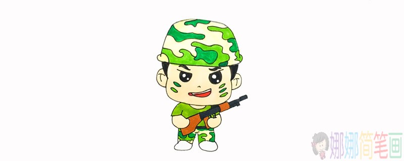特种兵儿童简笔画-1