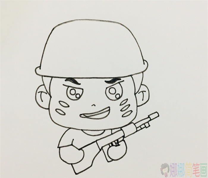特种兵儿童简笔画-3