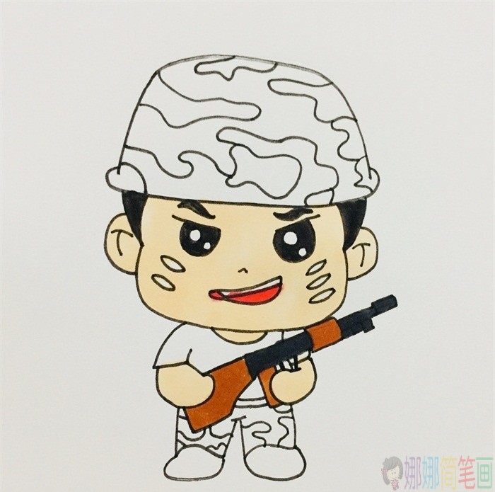 特种兵儿童简笔画-5