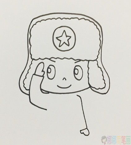 雷锋简笔画,雷锋怎么画-3