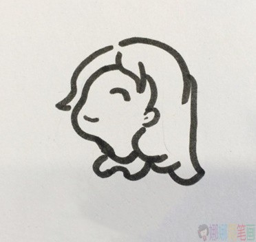美丽的大姐姐人物简笔画-3