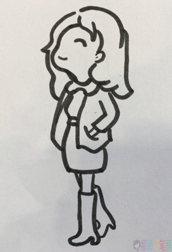 美丽的大姐姐人物简笔画-5