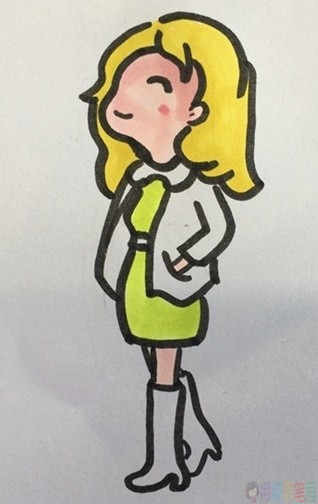 美丽的大姐姐人物简笔画-6