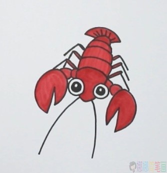 龙虾简笔画,龙虾儿童画-1