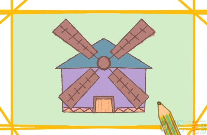 大风车房子简笔画-1