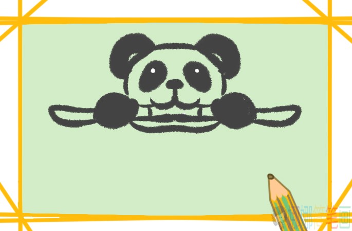 吃竹子的大熊猫简笔画-3