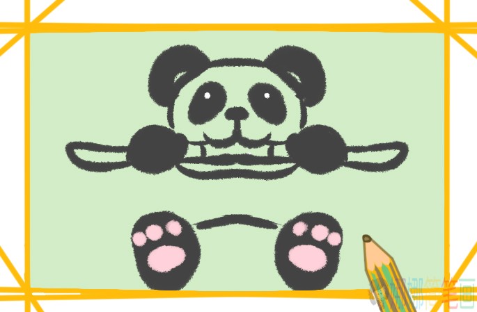 吃竹子的大熊猫简笔画-4