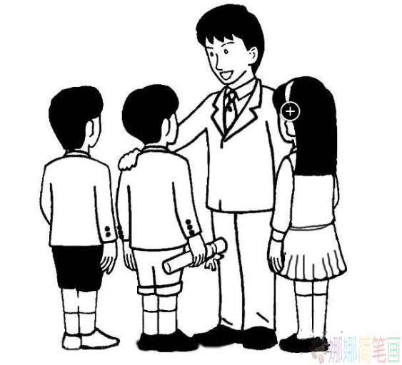 老师与学生简笔画-1
