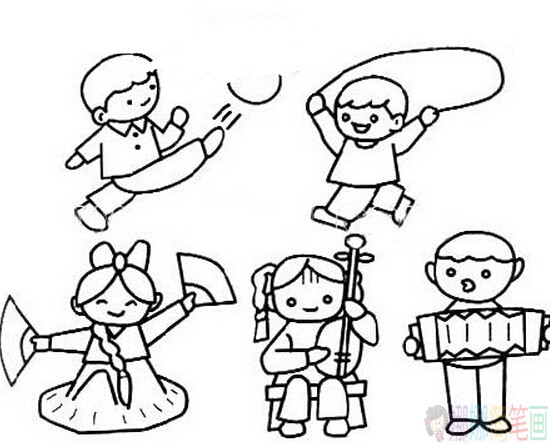 庆典上的人物简笔画-1
