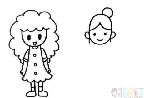 妈妈怎么画,妈妈的简笔画画法-3