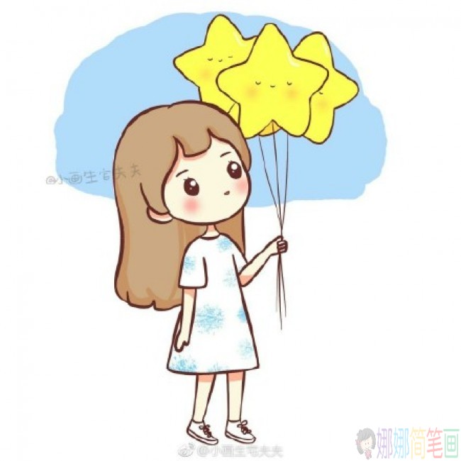 漂亮的女孩简笔画,女孩简笔画步骤图-1