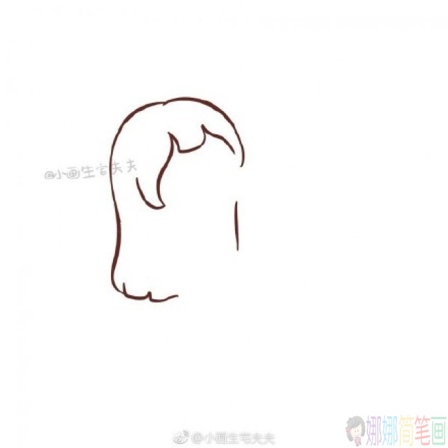 漂亮的女孩简笔画,女孩简笔画步骤图-2