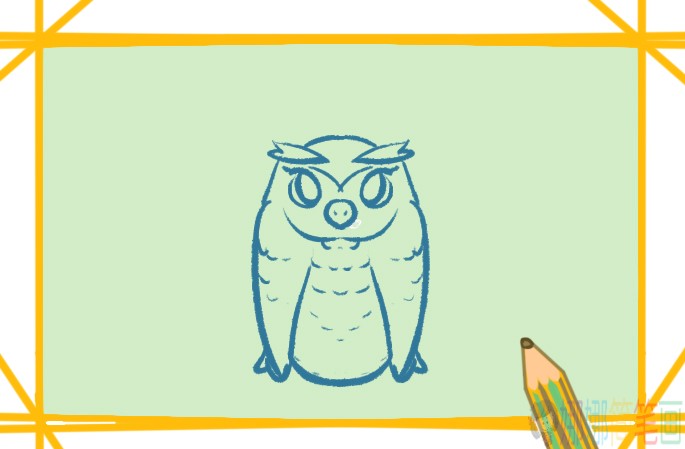 可爱又简单的猫头鹰简笔画-4