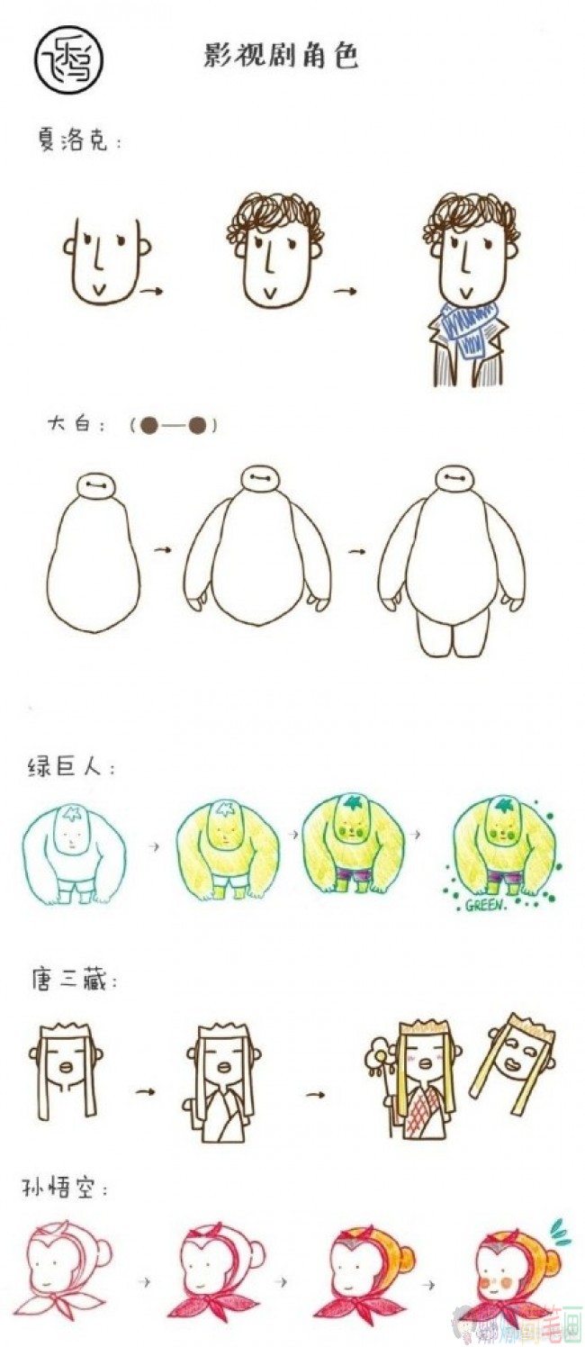 电影动画人物简笔画大全-1