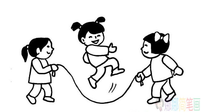 儿童简笔画跳绳怎么画-4