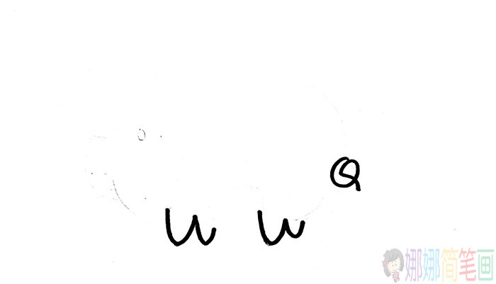 粉红小猪简笔画步骤图-2
