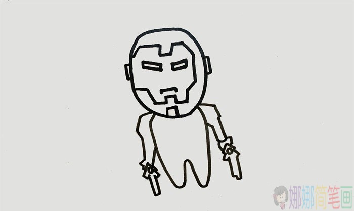 钢铁侠怎么画,钢铁侠简笔画-3