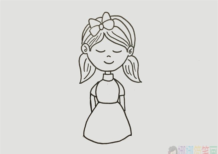 漂亮的姐姐人物简笔画-3