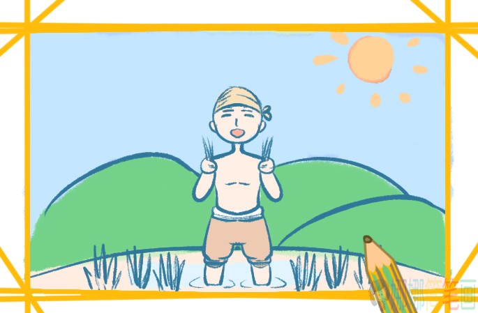 种地的农民人物简笔画-1