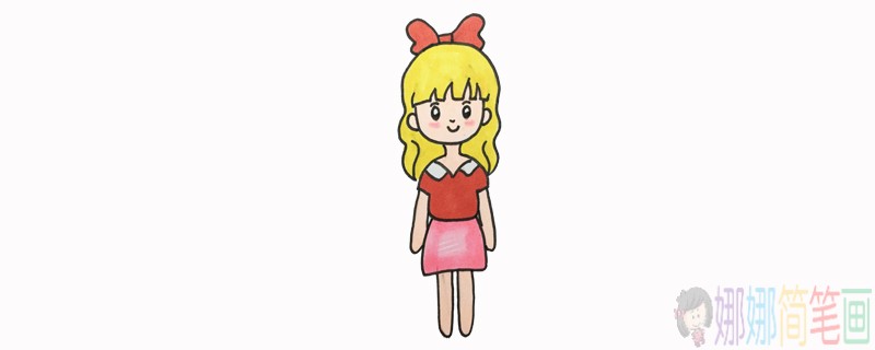 可爱的大姐姐人物简笔画-1