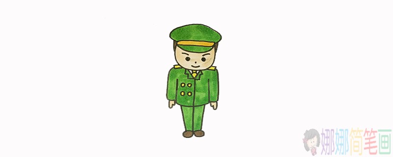 帅气的军人简笔画-1