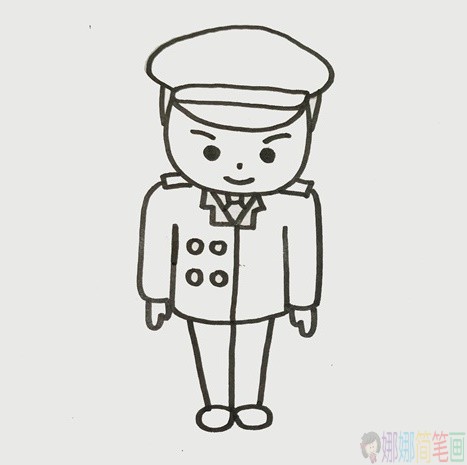 帅气的军人简笔画-4