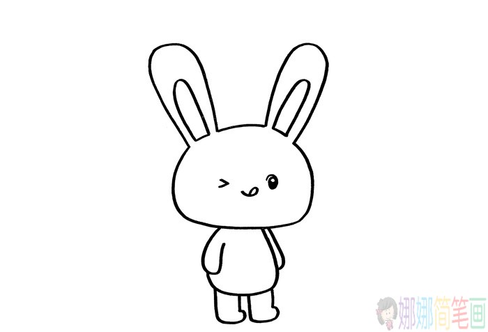 调皮的小白兔简笔画图片-4