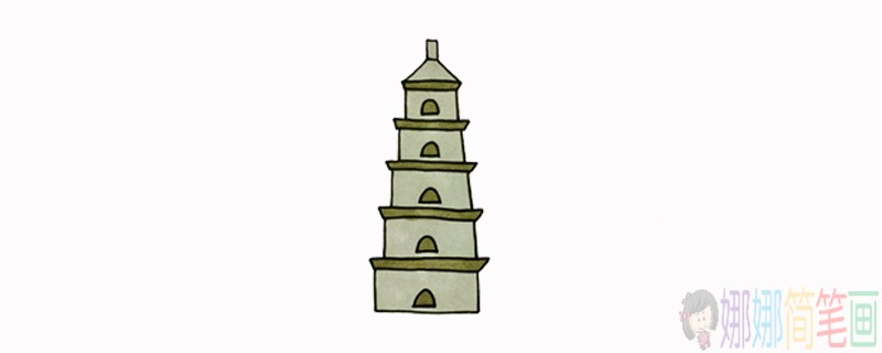 大雁塔简笔画图片-1