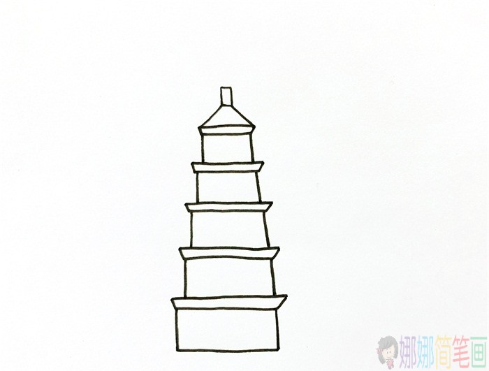 大雁塔简笔画图片-3