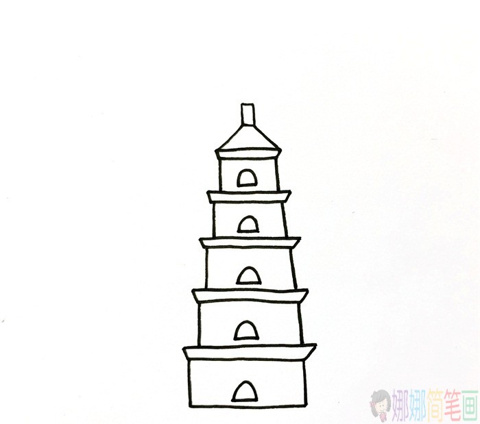 大雁塔简笔画图片-4