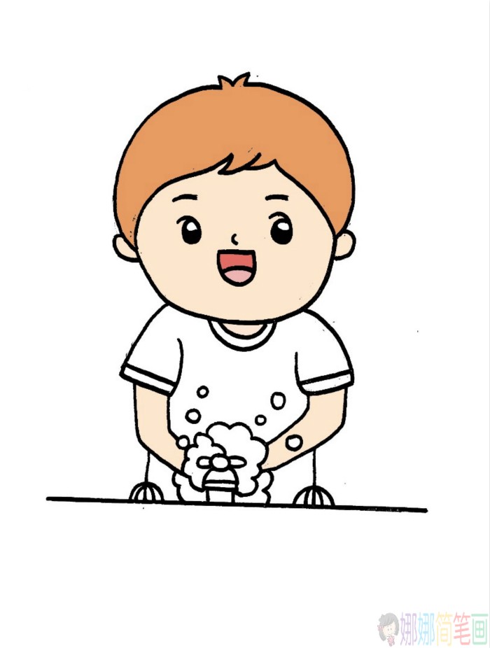 预防新冠勤洗手简笔画-5