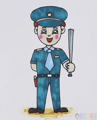 保安叔叔简笔画图片-1
