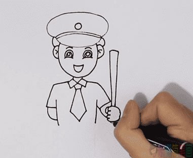 保安叔叔简笔画图片-3