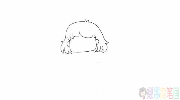Q版动画小女孩简笔画画法教程-2