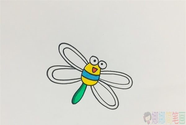 简单的蜻蜓画法,蜻蜓儿童简笔画-5