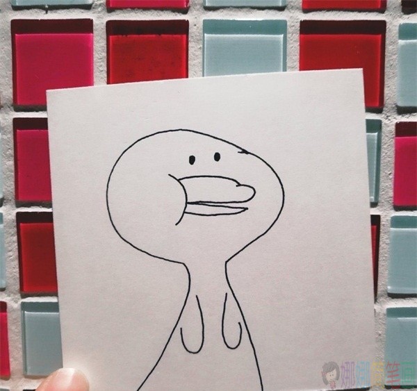 呆萌的小鸭子简笔画教程-4