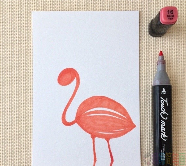 烈火鸟水彩笔简笔画-4